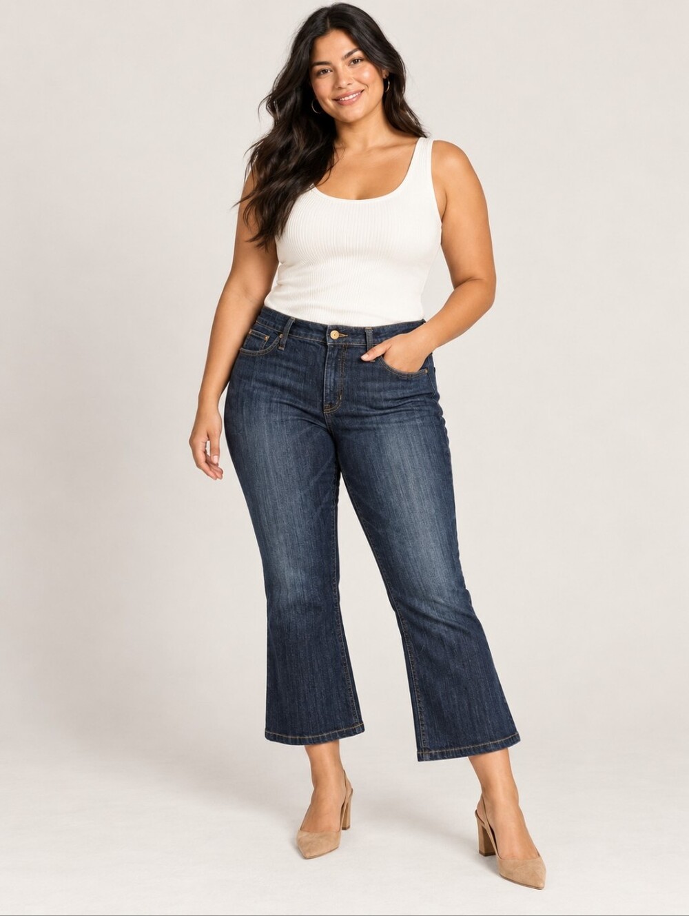 ❤️ J CREW 9" DEMI BOOT CROP JEANS IN DARK WORN WASH, 14P (32 PETITE)